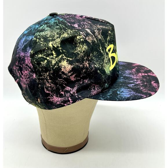 Vintage 80s 90s Bahamas Caribbean Island Nylon Hat Cap Snapback Paint Splatter - Picture 6 of 11